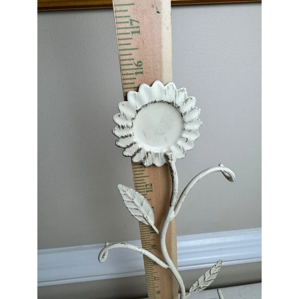 Pier 1 Imports Sunflower Photo‎ Tree Distressed White Metal 3 Frame Shabby Chic